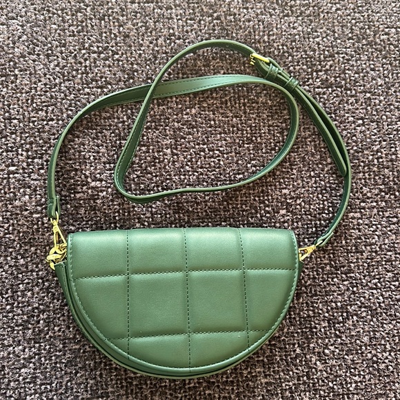 Handbags - Dark Green half circular purse